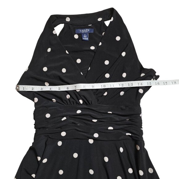 Chaps Black and White Polka Dot Dress Size: S Excellent Used Condition‎ - Picture 3 of 6